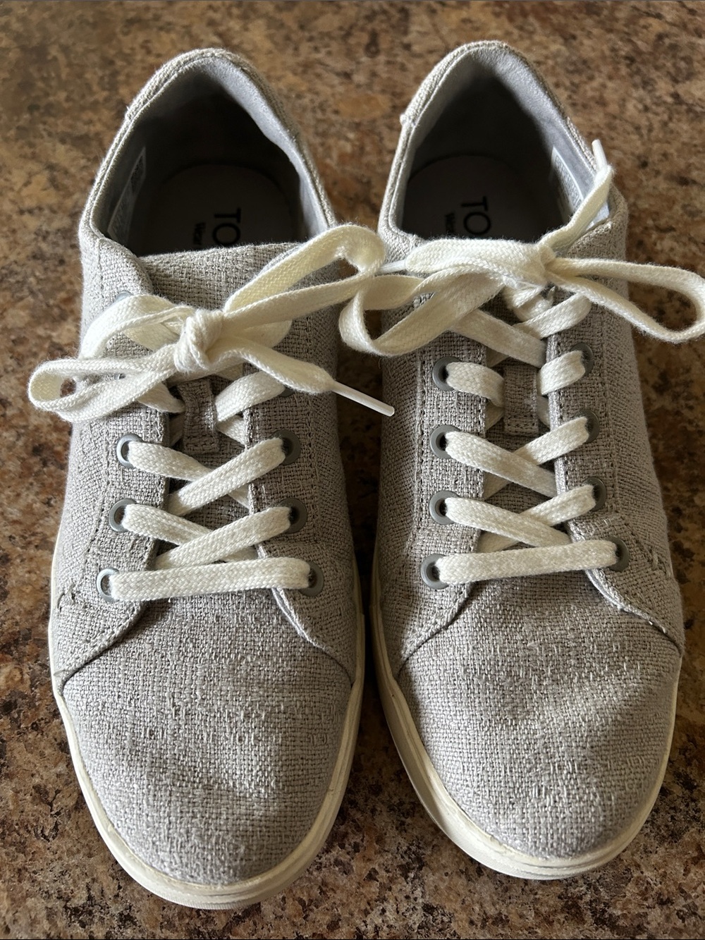 TOMS Kameron Lace-Up Sneakers in Drizzle Grey - Women’s Size 8 - Worn 1x, Excell